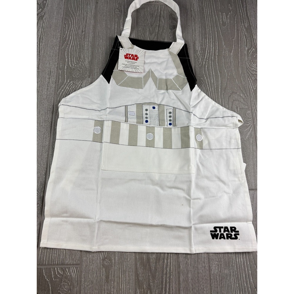 STAR WARS WILLIAMS SONOMA Kids Apron Storm Trooper Cotton Embroidered NWT